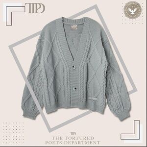 Taylor Swift Tortured Poets Department Gray Cardigan